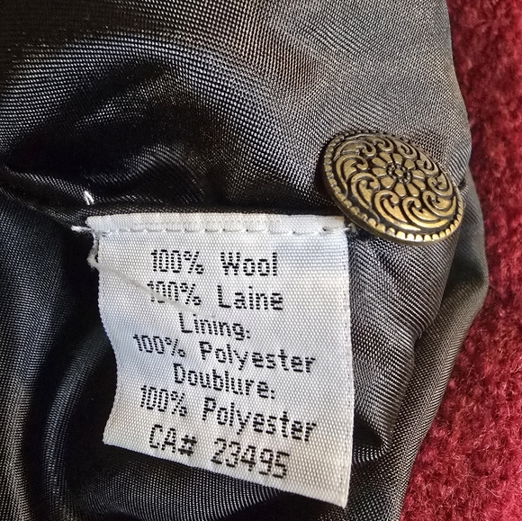 Vintage Icelandic Design Deep Red Boiled Wool Sweater Jacket Embroidered Large - Picture 8 of 10